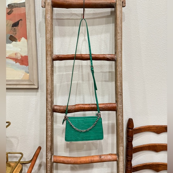 Mango Faux Embossed Leather Bag - Green - Picture 2 of 5